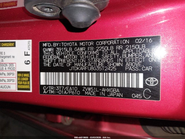 Toyota Prius Four 2016 JTDKARFU8G3512425 Image 9