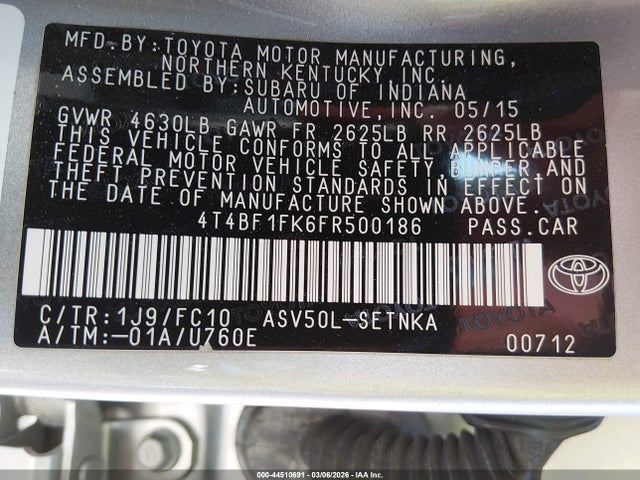 Toyota CAMRY LE 2015 4T4BF1FK6FR500186 Image 9