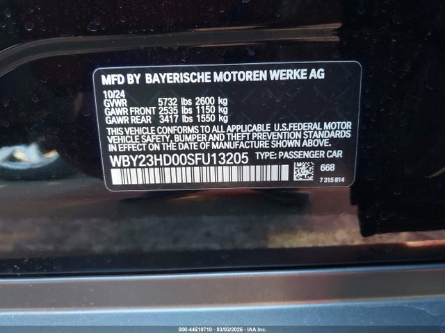 WBY23HD00SFU13205 BMW I4 Gran Coupe Edrive40