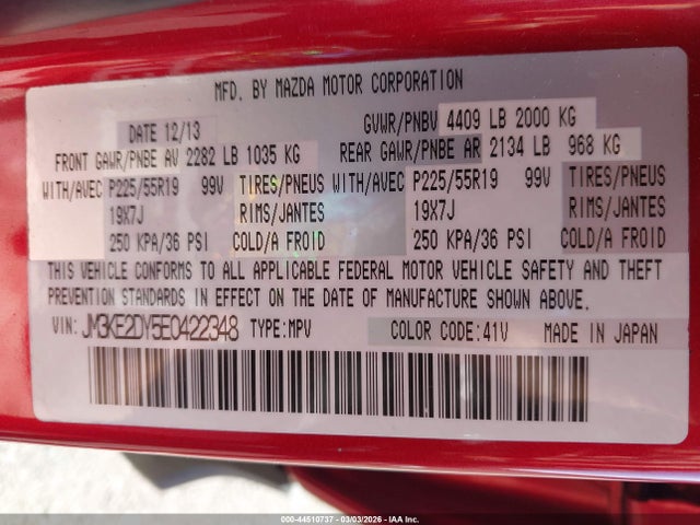 JM3KE2DY5E0422348 Mazda Cx-5 Grand Touring