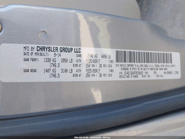 Продаж на аукціоні авто 2015 Chrysler Town & Country Touring, vin: 2C4RC1BG0FR529025, номер лоту: 44510738