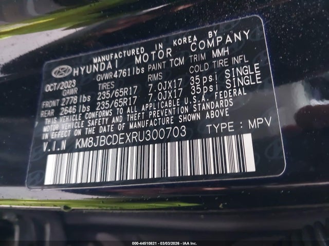 2024 HYUNDAI TUCSON KM8JBCDEXRU300703 Photo 8