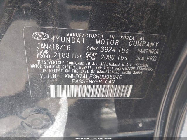 Hyundai ELANTRA SE 2017 KMHD74LF3HU096940 Image 9