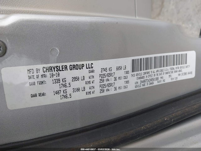 Aukcja sprzedaży 2010 Chrysler Town & Country New Limited, vin: 2A4RR7DX2AR501888, numer aukcji: 44510937