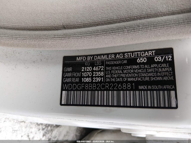 Auction sale of the 2012 Mercedes-benz C 300 Luxury 4matic, vin: WDDGF8BB2CR226881, lot number: 44510961