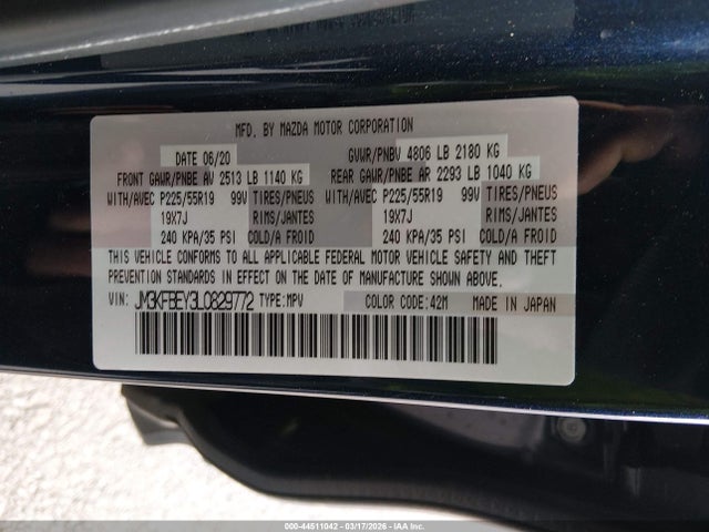 Продаж на аукціоні авто 2020 Mazda Cx-5 Signature, vin: JM3KFBEY3L0829772, номер лоту: 44511042