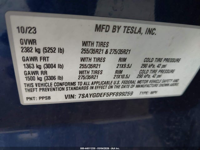 2023 TESLA MODEL Y 7SAYGDEF5PF899259 Photo 8