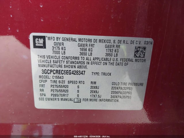 Chevrolet Silverado 1500 1lt 2014 3GCPCREC6EG428347 Image 9