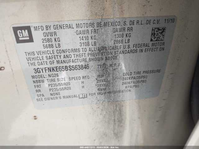 2011 CADILLAC SRX 3GYFNKE65BS563846 Photo 8