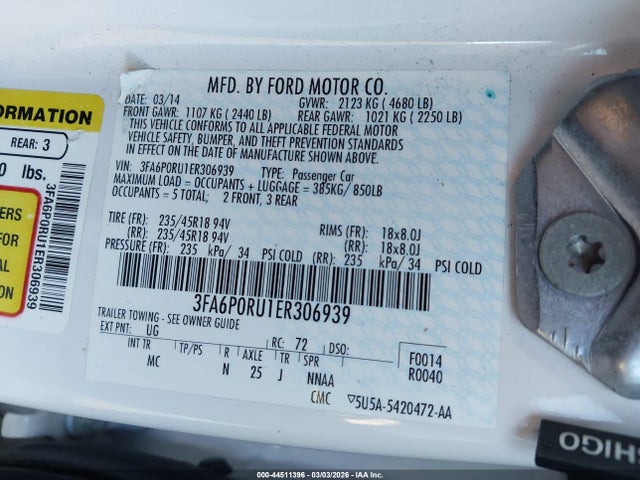 Ford Fusion Hybrid Titanium 2014 3FA6P0RU1ER306939 Image 9