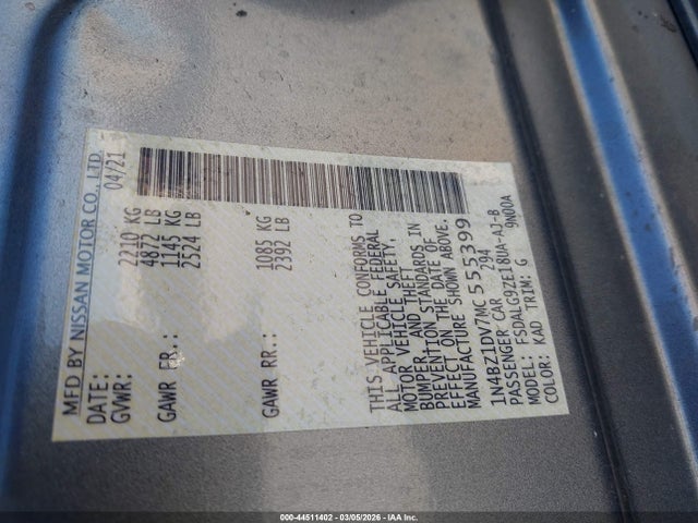 1N4BZ1DV7MC555399 Nissan Leaf Sl Plus 62 Kwh