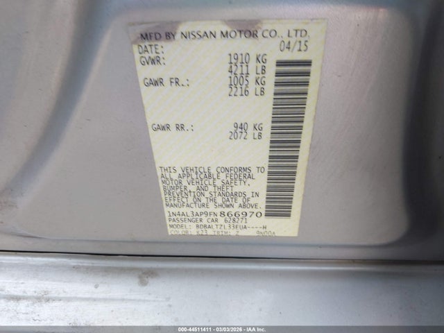 2015 NISSAN ALTIMA 1N4AL3AP9FN866970 Photo 8