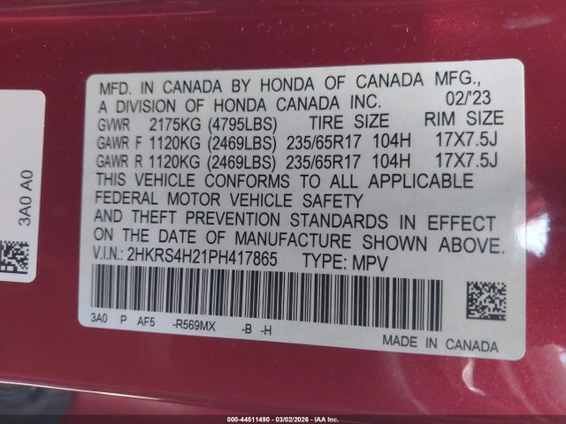 Honda Cr-v Lx Awd 2023 2HKRS4H21PH417865 Image 9