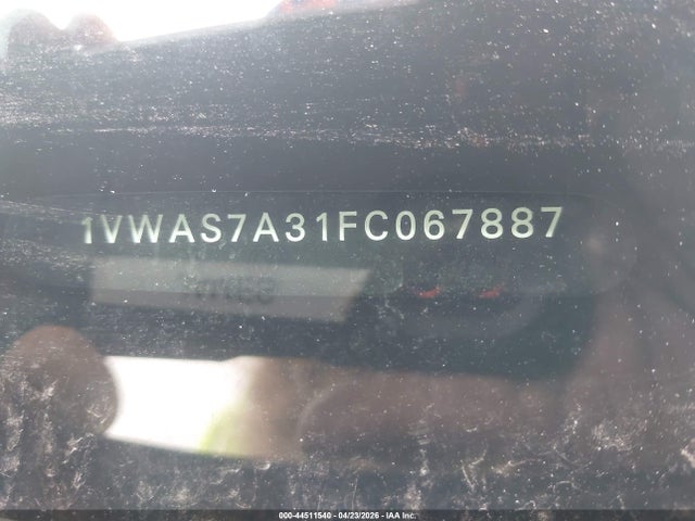 Продаж на аукціоні авто 2015 Volkswagen Passat 1.8t Wolfsburg Edition, vin: 1VWAS7A31FC067887, номер лоту: 44511540