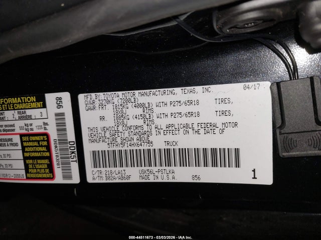 2017 TOYOTA TUNDRA 5TFHY5F14HX647755 Photo 8