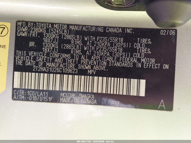 Продаж на аукціоні авто 2006 Lexus Rx 330, vin: 2T2HA31U26C109623, номер лоту: 44511702