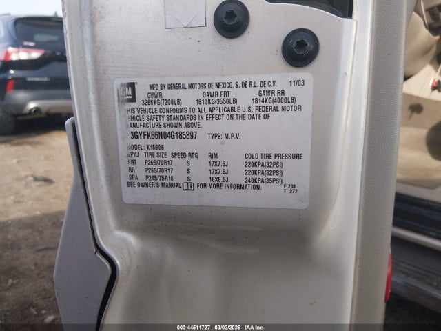 2004 CADILLAC ESCALADE ESV 3GYFK66N04G185897 Photo 8