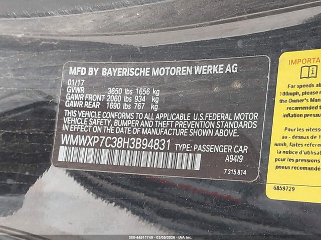 2017 MINI HARDTOP WMWXP7C38H3B94831 Photo 8