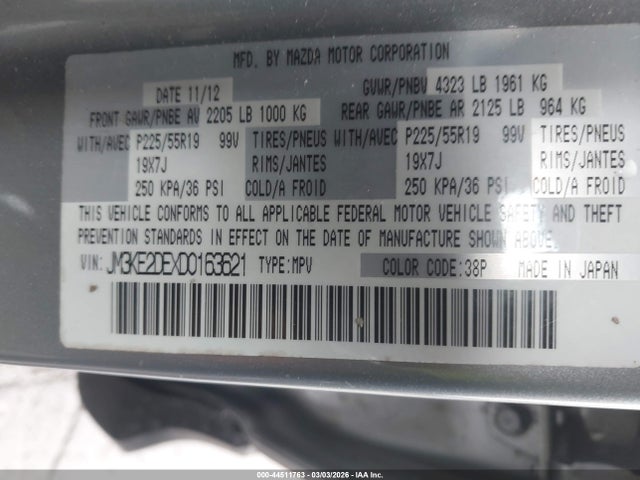Aukcja sprzedaży 2013 Mazda Cx-5 Grand Touring, vin: JM3KE2DEXD0163621, numer aukcji: 44511763