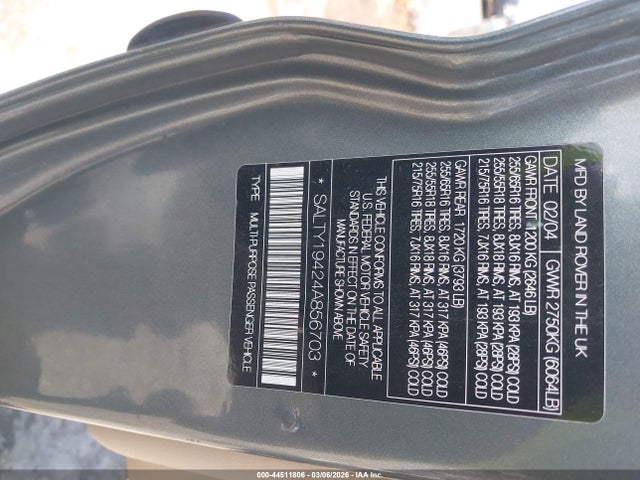 2004 LAND ROVER DISCOVERY SALTY19424A856703 Photo 8