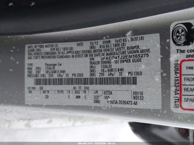 Ford FIESTA S 2014 3FADP4TJ2EM165275 Image 9