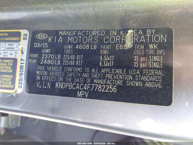 KNDPBCAC4F7782256 KIA Sportage Lx
