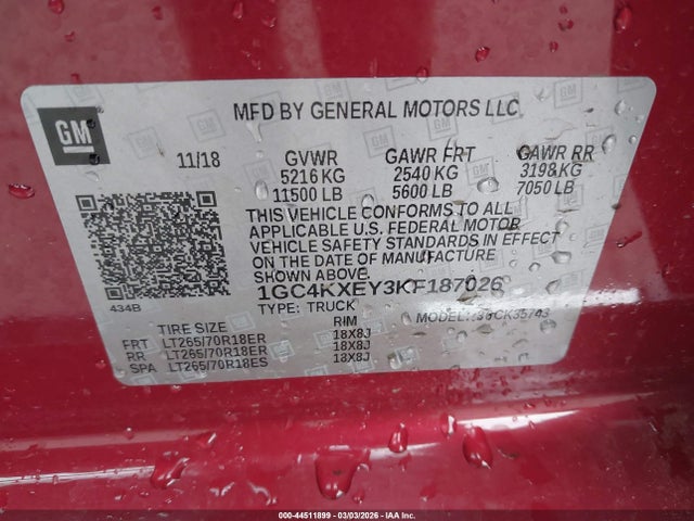 1GC4KXEY3KF187026 Chevrolet Silverado 3500hd Ltz