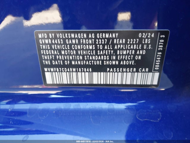 2024 VOLKSWAGEN GOLF R WVWFB7CD4RW187846 Photo 8