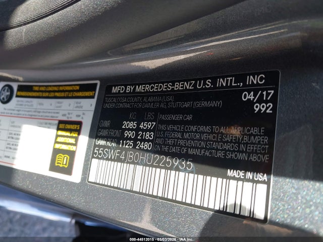 55SWF4JB0HU225935 Mercedes-Benz C 300