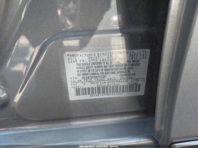 Nissan SENTRA S 2017 3N1AB7AP3HY315267 Image 9