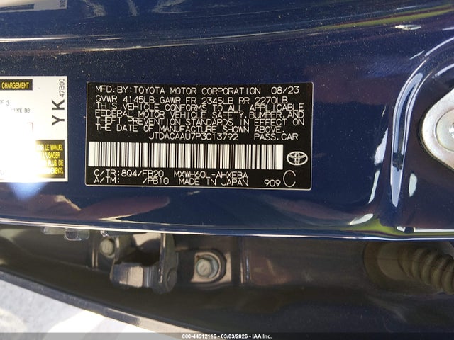 2023 TOYOTA PRIUS JTDACAAU7P3013792 Photo 8