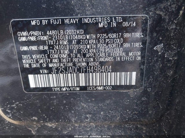 Subaru Forester 2.5i Premium 2015 JF2SJADC7FH498404 Image 9