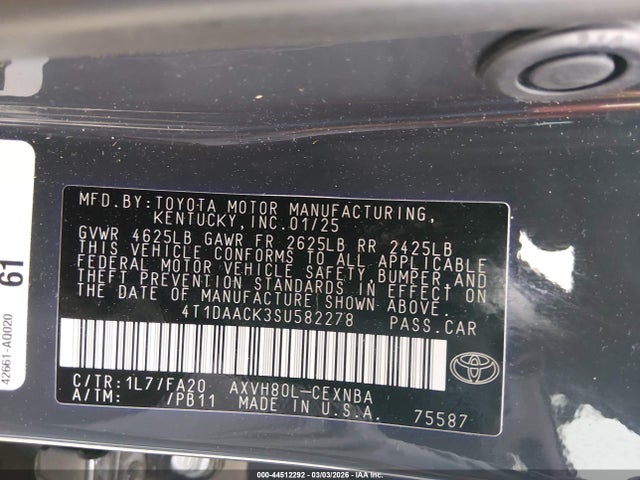 Toyota CAMRY LE 2025 4T1DAACK3SU582278 Image 9