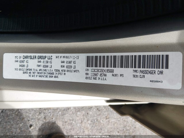 Aukcja sprzedaży 2014 Chrysler 200 Limited, vin: 1C3CCBCG5EN185668, numer aukcji: 44512315