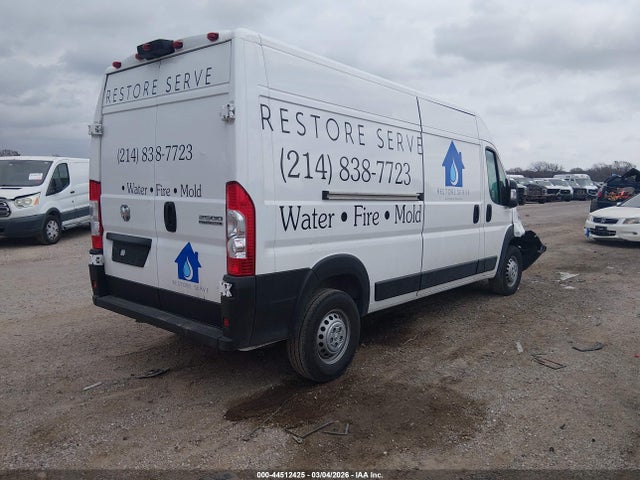 2025 Ram Promaster 2500 Tradesman High Roof 159 Wb W/pass Seat მანქანა იყიდება აუქციონზე, vin: 3C6LRVDG8SE521282, აუქციონის ნომერი: 44512425