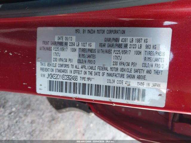 Mazda Cx-5 Touring 2014 JM3KE2CYXE0392488 Image 9