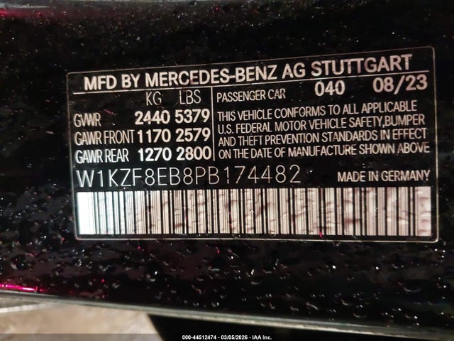 Продаж на аукціоні авто 2023 Mercedes-benz E 350 4matic, vin: W1KZF8EB8PB174482, номер лоту: 44512474