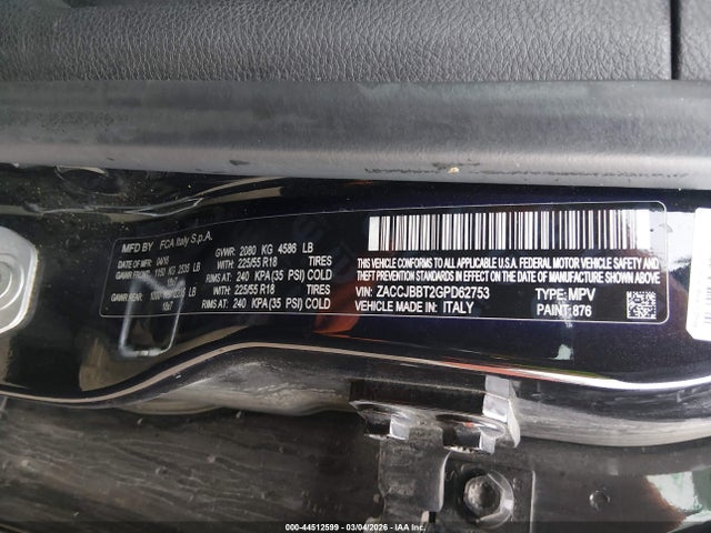 Продаж на аукціоні авто 2016 Jeep Renegade Justice, vin: ZACCJBBT2GPD62753, номер лоту: 44512599