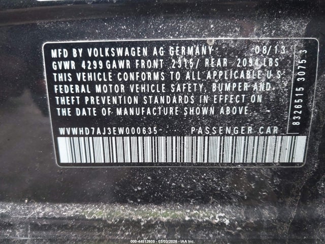 Продаж на аукціоні авто 2014 Volkswagen Gti Driver's Edition, vin: WVWHD7AJ3EW000635, номер лоту: 44512605