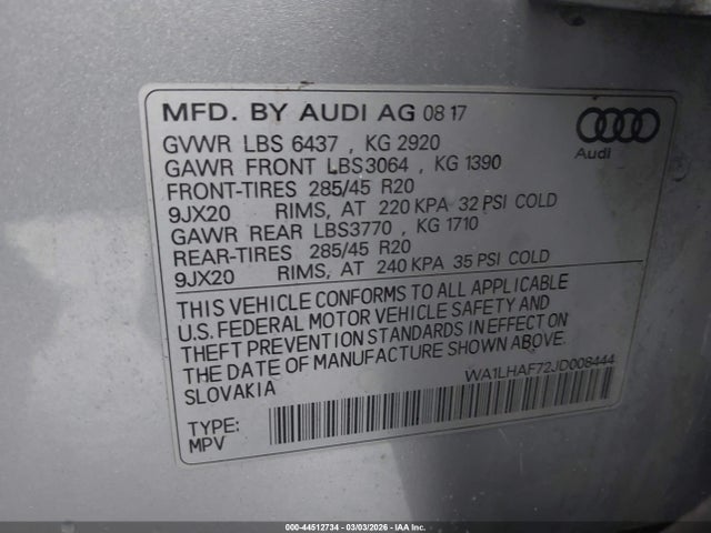 2018 AUDI Q7 WA1LHAF72JD008444 Photo 8