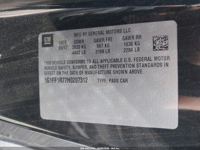 Chevrolet Camaro 1ss 2017 1G1FF1R77H0207312 Image 9