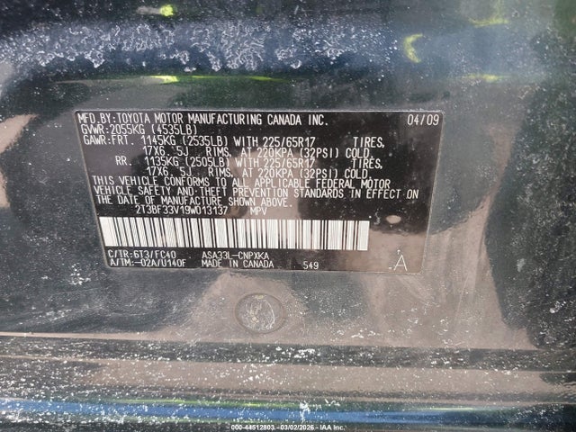 2009 TOYOTA RAV4 2T3BF33V19W013137 Photo 8