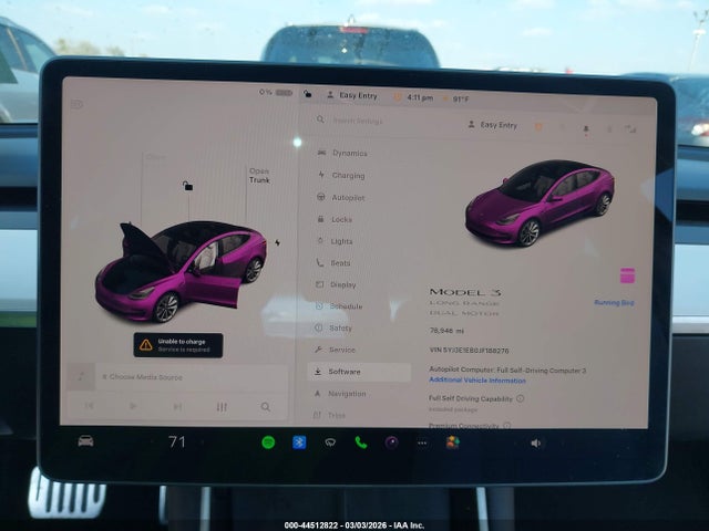Aukcja sprzedaży 2018 Tesla Model 3 Long Range/performance, vin: 5YJ3E1EB0JF188276, numer aukcji: 44512822