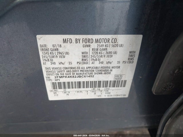 2018 FORD EDGE 2FMPK4K82JBC61452 Photo 8