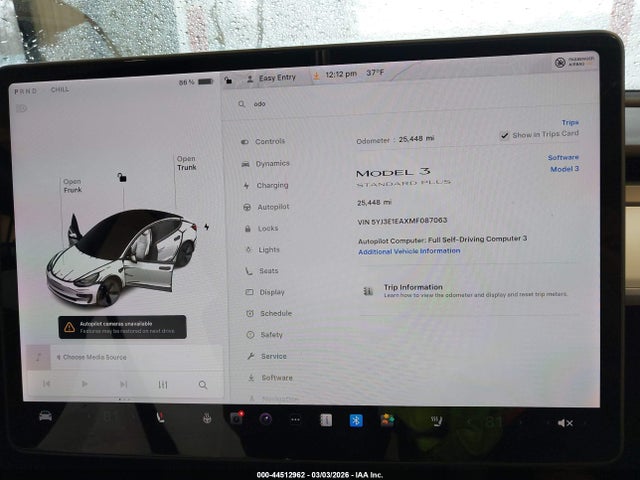 Продаж на аукціоні авто 2021 Tesla Model 3 Standard Range Plus Rear-wheel Drive, vin: 5YJ3E1EAXMF087063, номер лоту: 44512962