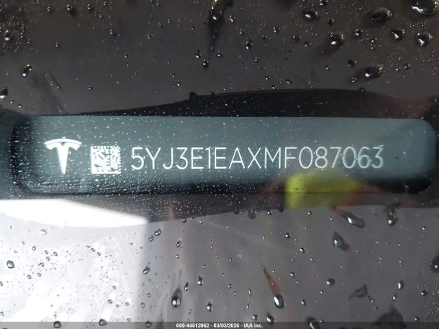 Продаж на аукціоні авто 2021 Tesla Model 3 Standard Range Plus Rear-wheel Drive, vin: 5YJ3E1EAXMF087063, номер лоту: 44512962