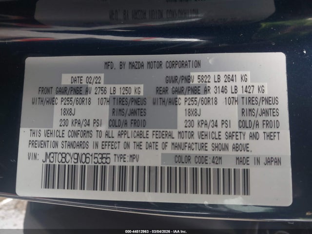 2022 MAZDA CX-9 JM3TCBCY9N0615355 Photo 8