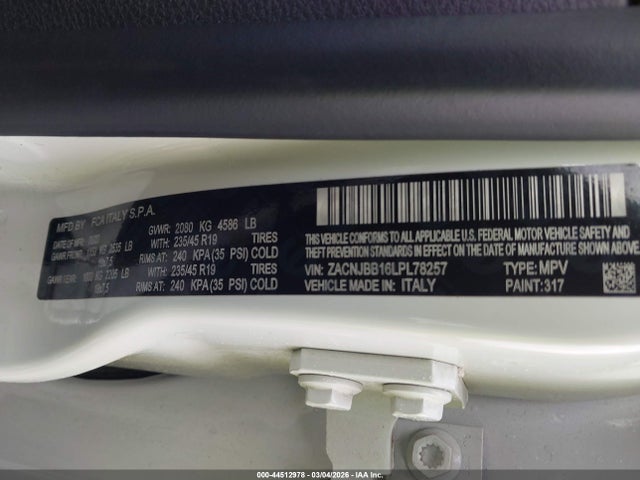 2020 JEEP RENEGADE ZACNJBB16LPL78257 Photo 8