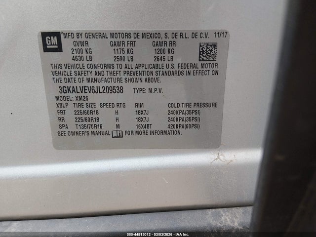 3GKALVEV6JL209538 GMC Terrain Slt