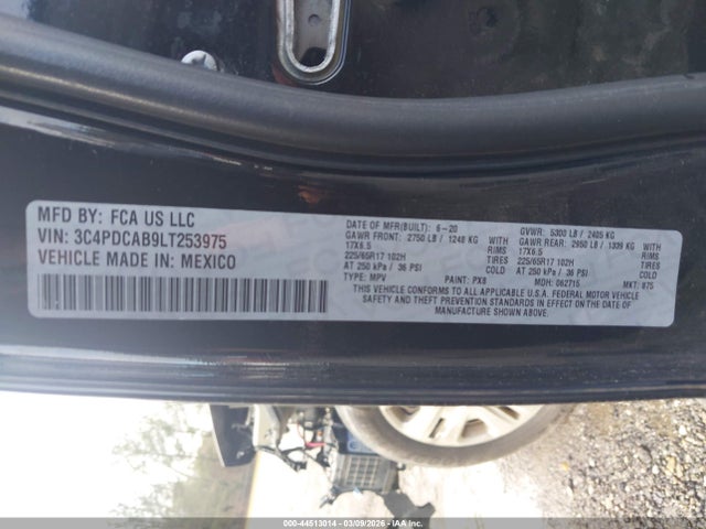 44513014 :رقم المزاد ، 3C4PDCAB9LT253975 vin ، 2020 Dodge Journey Se Value مزاد بيع